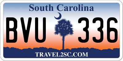 SC license plate BVU336