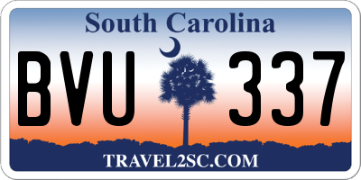 SC license plate BVU337