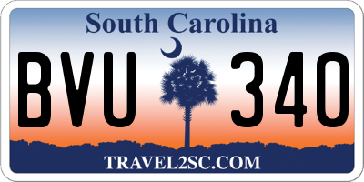 SC license plate BVU340