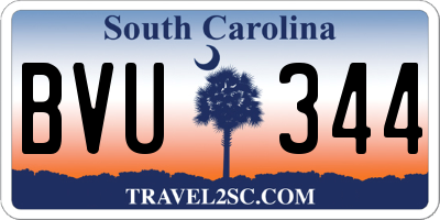 SC license plate BVU344