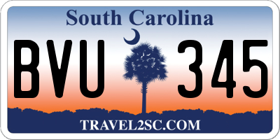 SC license plate BVU345