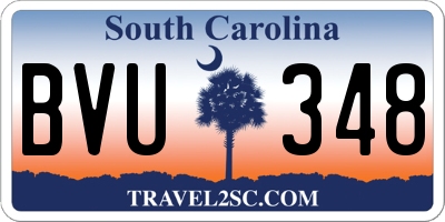 SC license plate BVU348