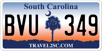 SC license plate BVU349
