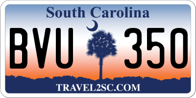 SC license plate BVU350