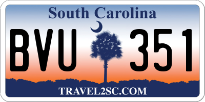 SC license plate BVU351