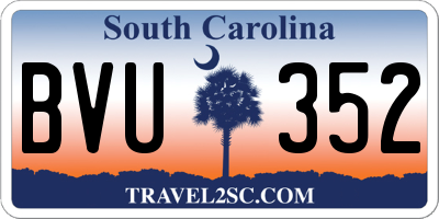 SC license plate BVU352