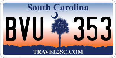 SC license plate BVU353