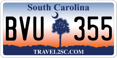 SC license plate BVU355