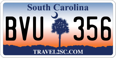 SC license plate BVU356
