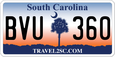 SC license plate BVU360