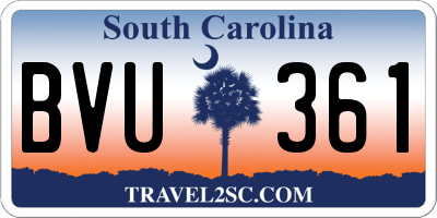 SC license plate BVU361