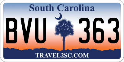 SC license plate BVU363