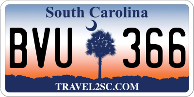 SC license plate BVU366