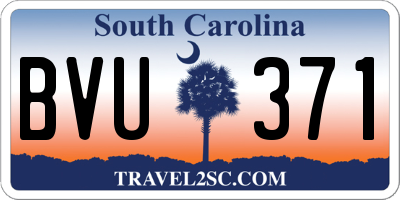 SC license plate BVU371
