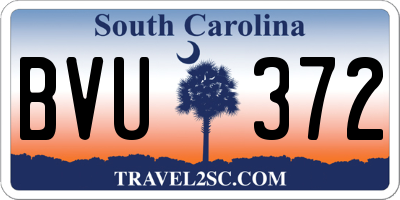 SC license plate BVU372