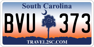 SC license plate BVU373
