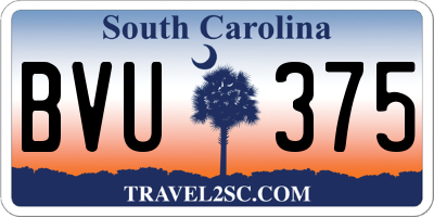 SC license plate BVU375