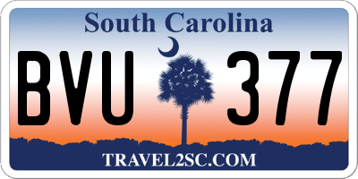 SC license plate BVU377