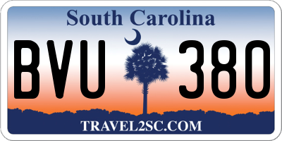 SC license plate BVU380