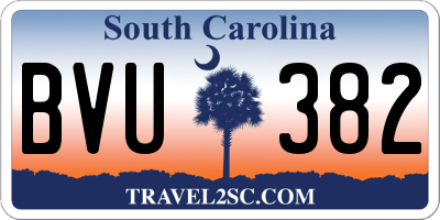 SC license plate BVU382