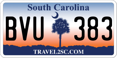 SC license plate BVU383