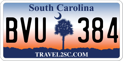 SC license plate BVU384