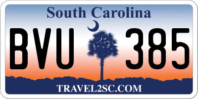 SC license plate BVU385
