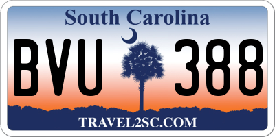SC license plate BVU388