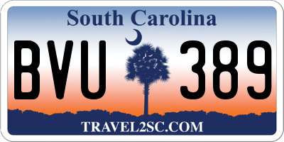 SC license plate BVU389