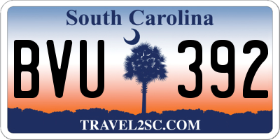 SC license plate BVU392