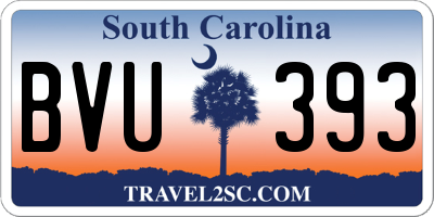 SC license plate BVU393