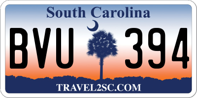 SC license plate BVU394
