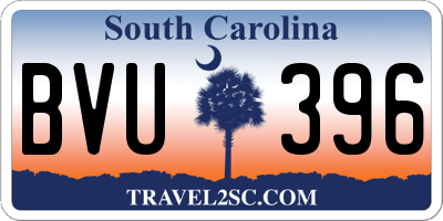 SC license plate BVU396