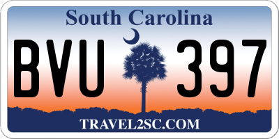 SC license plate BVU397