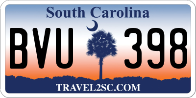 SC license plate BVU398