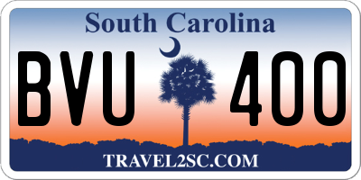 SC license plate BVU400