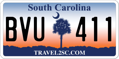 SC license plate BVU411