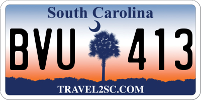 SC license plate BVU413