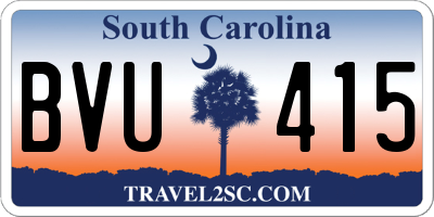 SC license plate BVU415