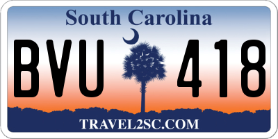 SC license plate BVU418