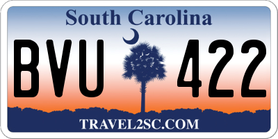 SC license plate BVU422