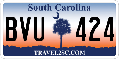 SC license plate BVU424