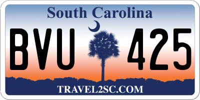 SC license plate BVU425