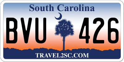SC license plate BVU426