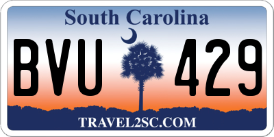 SC license plate BVU429