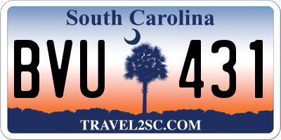 SC license plate BVU431
