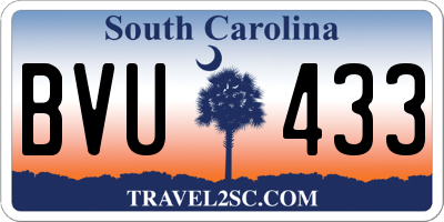 SC license plate BVU433