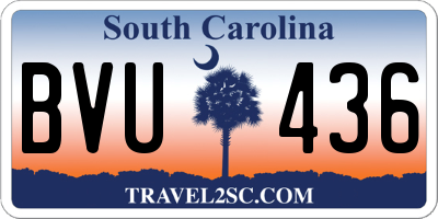 SC license plate BVU436