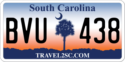 SC license plate BVU438