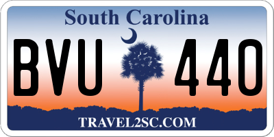 SC license plate BVU440